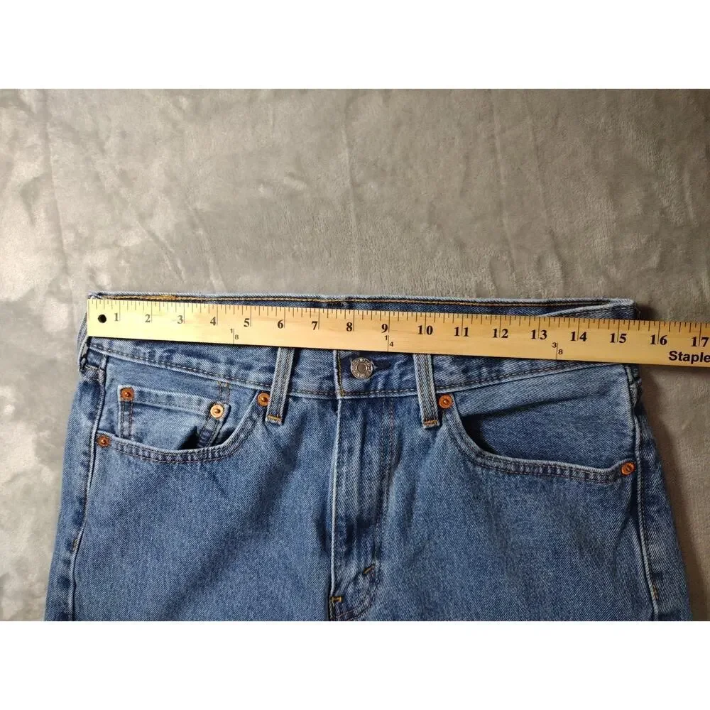 Levis 505 Jeans Mens 32x30 Straight Relaxed Lt Wash Western Cowboy Rodeo Casual